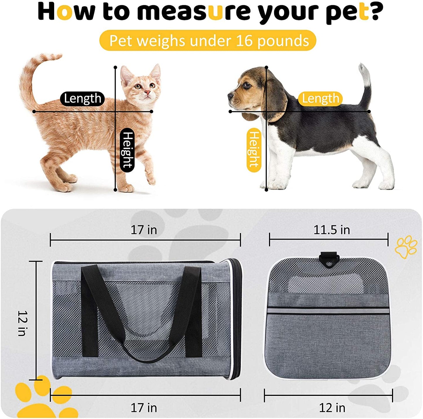 Durable Pad Collapsible Pet Travel bag